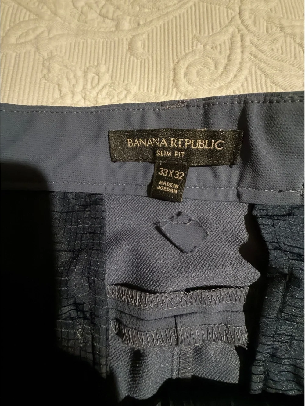 Banana Republic Slim Fit Men's Dress Pants 33x32 Navy Blue